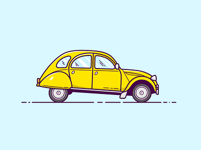 2CV - Vector Illustration car design graphic design illustration illustrator vector