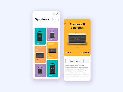 Speackers shop Mobile App catalogue design ios iphone mobile shopping app ui ux