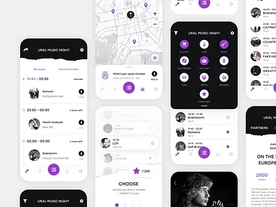 UMN Festival / APP v.2 app artists color design festival app music music app music fest music festival musician purple timeline ui ux