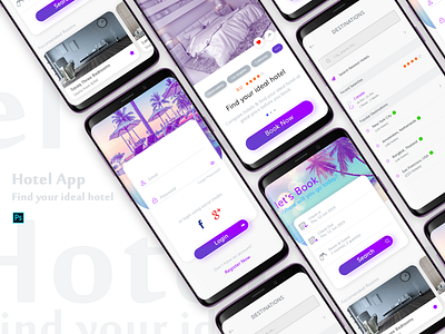 Hotel App Exploration booking gradient hotel hotel booking hotel booking app hotelapp ios login login page logo ui