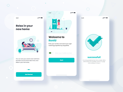 Home Rent App UI. creative home home screen homerent homerent mobile apps new rental rental app saad khan saadkhanuiux ui ux