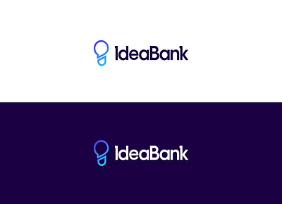 IdeaBank Logo clean custom type gradient light light bulb logo logo design logo design concept minimal modern speech speechbubble typeface