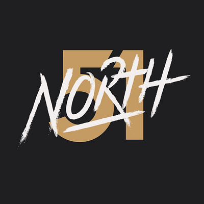 51north sketch branding design gold illustration logo numbers typo typogaphy vector