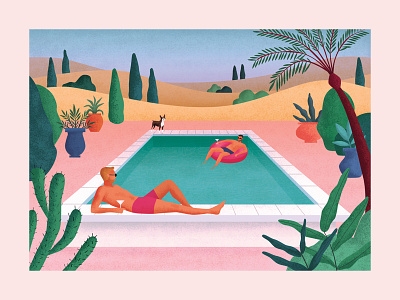 Wild Swimming II holiday illustration photoshop print procreate swimming swimming pool vacation