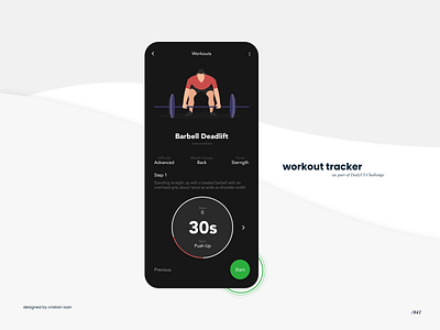 Workout tracker 041 barbell dailyui dailyui041 dailyuichallenge deadlift tracker tracker app workout workout app workout of the day workout tracke