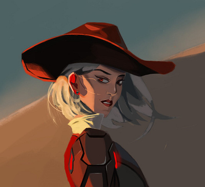 Ashe Overwatch animation art character digitalpainting illustration painting