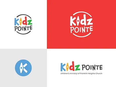 Kidz Pointe child children church colorful compass icon k kids ministry monogram point