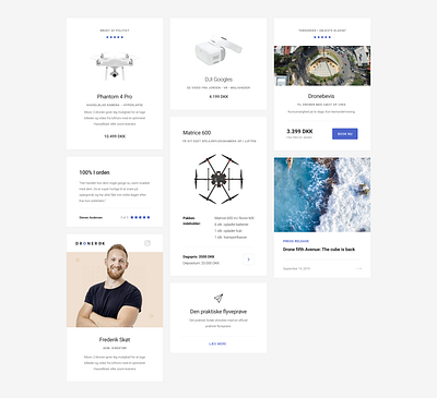 Elements redo for Droner.dk concept design drone drones droneshop droneshop levels ui ui design vector