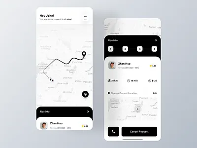 Ride Share App Design design elegent ride share taxi taxi app uber ui