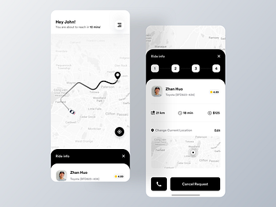 Ride Share App Design design elegent ride share taxi taxi app uber ui