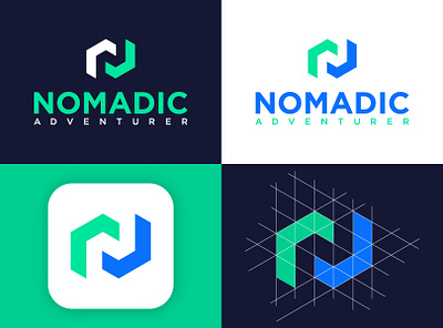NOMADIC ADVENTURER LOGO brand design brand identity branding icon illustration lettering logo logo a day logo animation logo design logo designer logo icon logo mark logodesign logos logos idea logosketch logotype minimal