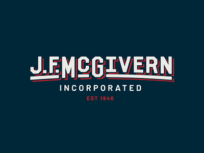 J.F. McGivern 1946 blue brand branding classic design est established industrial industrial painting logo logotype painting red type vintage white wordmark