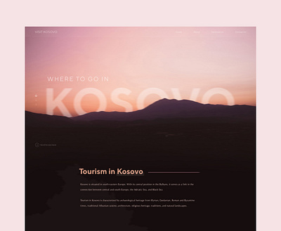 Visit Kosovo - Tourism Website Design design flat photoshop typography ui uidesign vector web website