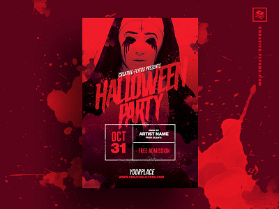 Halloween PSD Template adobe blood download free psd halloween carnival halloween design halloween flyer halloween party horror invitations invites num october pass photoshop psd posters rec cards red