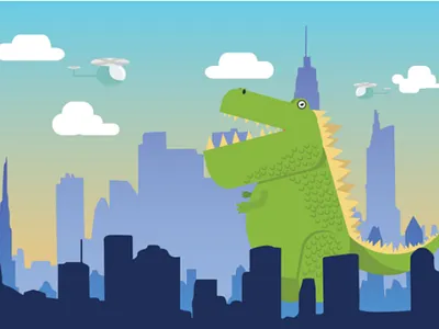 Goodzilla artist design drawing flatdesign popart