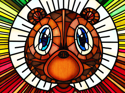 Kanye West Ultralight Beam Music Art rework idea album design kanye music procreate stained glass vector