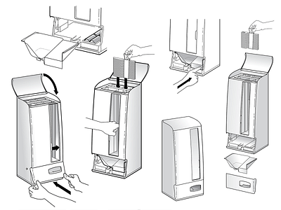 Utensil Dispenser User Manual Art directions guide illustration information informational informational graphics instructional instructions manual product product guide user manual