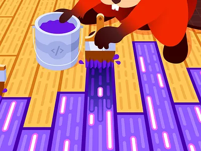 Datadog Log Rehydration™ beavers brush busy code datadog flooring gradient hydrate illustration illustrator logging logs monitoring paint perspective stain vector