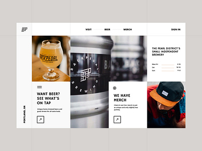 UI Concept beer brewery chicago grid portland ui