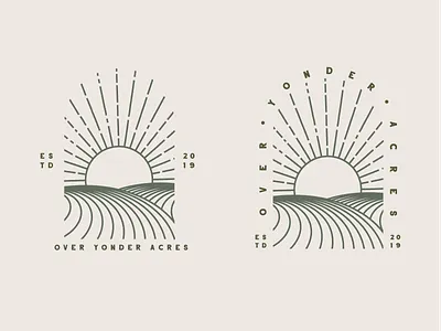 Over Yonder Acres branding design icon illustration logo simple type vector