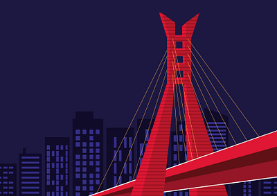 Lagos state Lekki - Ikoyi Bridge design illustration vector