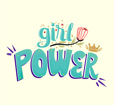 GIRL power design illustration typography vector