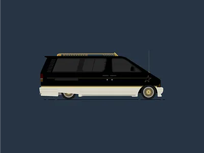Ford Aerostar auto car illustration illustrator modded pen tool van vector vector art