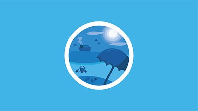 Seaside adobe illustrator blue design icon illustration illustrator sea vector