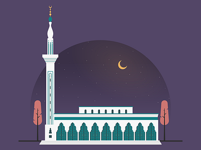 Syrian Mosque - Tangier flat design flat illustration geometric patterns islamic pattern minimalist design mosque