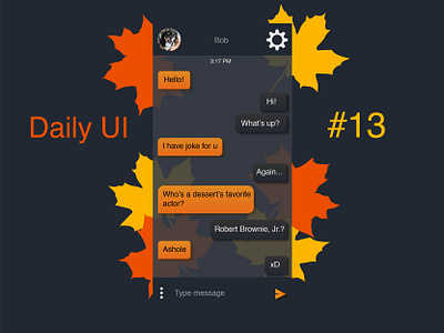 Messenger 013 13 autumn autumn leaves daily 100 challenge design screens ui ui design uiux vector