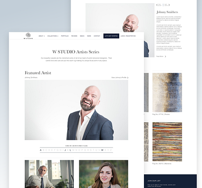 W STUDIO Artist Series Feature Custom Design branding minimal typography ui ux web website