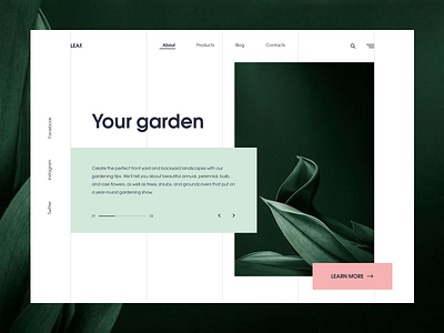 Leaf blog garden landing landingpage product design shop sketch ui ux webdesign website