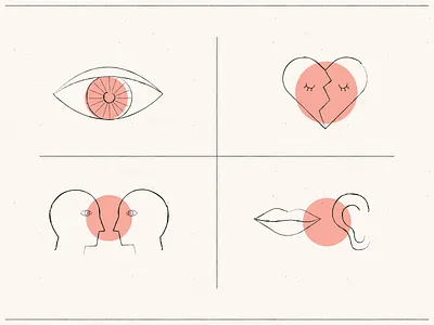 Eye Contact eye contact eyes heart illustration lips retro