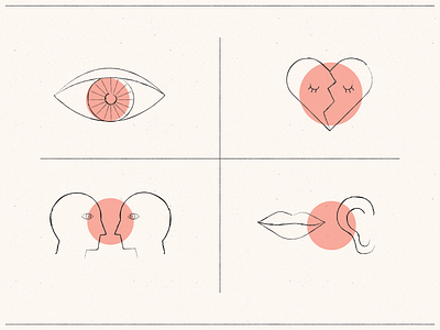 Eye Contact eye contact eyes heart illustration lips retro