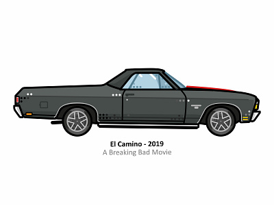 El Camino automobile blood breaking bad car chevolet chevy classic create design dr crystal design dots el camino heisenberg iconic illustration meth muscle car netflix outline