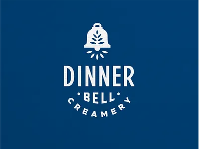 Dinner Bell Mark badge bell blue brand brand design branding creamery dinner identity logo logo design mark ring sandinavian