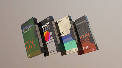 VHS Tapes with Sleeves 3D Model 1980s 3d art 3d artist 3d model 3d render 80s cg dekogon studios electronics movies realistic 3d renderhub renders retro tv vcr vcrs vhs video