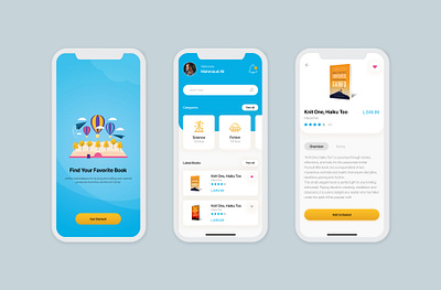 Book store app design concept app clean design flat icon icons illustrator mobile ui ux