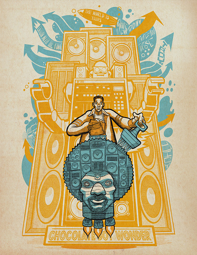 Pete Rock arrows comic design dj hip hop illustration music procreate producer robot speaker