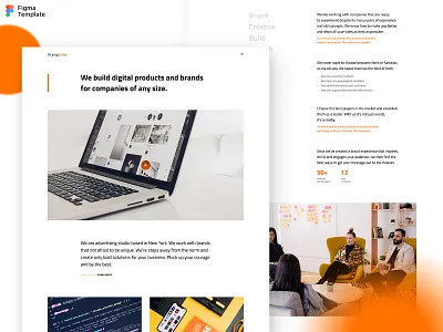 Landing page - Figma template design studio figma figma kit figma landing page figma template hero image homepage concept landing landing design landing page design landing page template landing page ui minimal minimal ui oliverdul orange simple landing page ui website concept