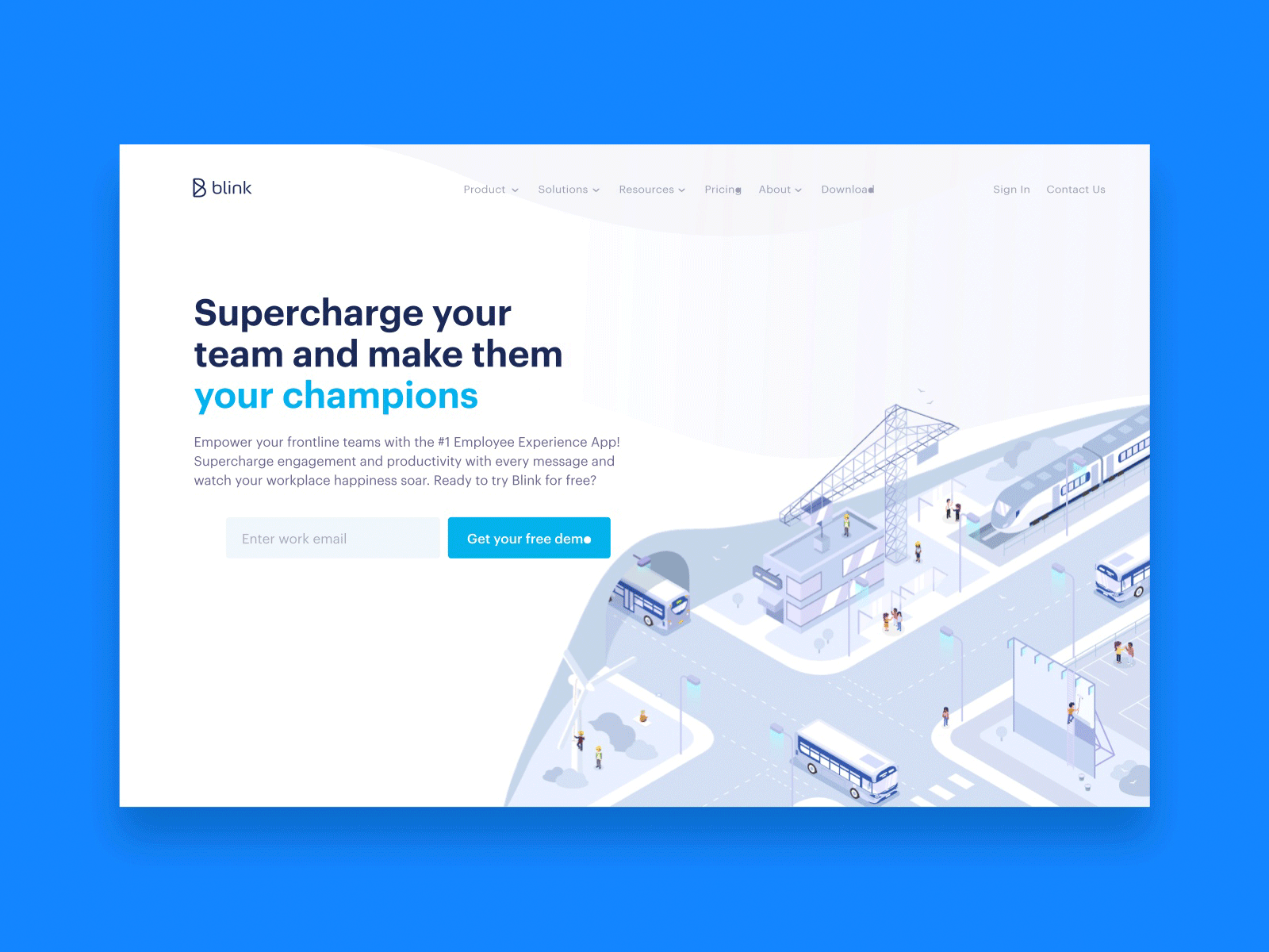 Blink - New Hero Illustration app blink brand city creative design illustration isometric logo ui ux web