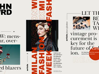 Website Design Layout - FSHN FWRD asymmetry blog design design layout fashion fashion week illustrator layout design magazine layout
