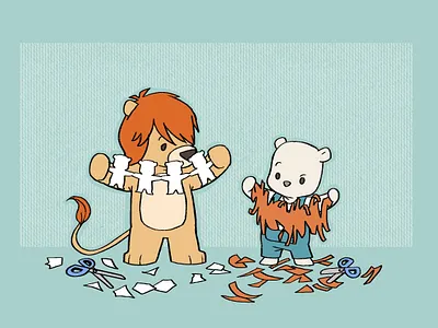 Inktober 2019 #10 Pattern bear cute digital illustration inktober inktober2019 lion pattern procreate