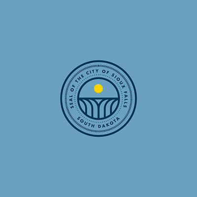 Sioux Falls Seal badge branding city d design falls flag government icon illustration line logo municipal s seal sioux falls south dakota vector