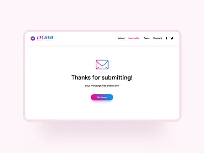 Viralmeme Thanks Page branding and identity clean minimal minimal design minimal ui ui ui design ux ux design visual design