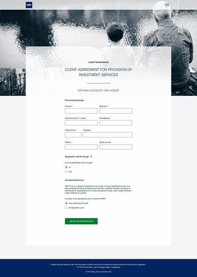 NRP client registration form design re design web design web forms