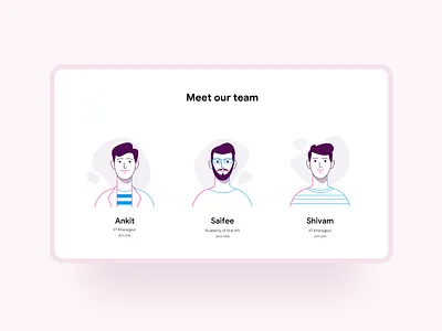Viralmeme Team Page illustraion illustration art minimalism team ui ux webdesign website design