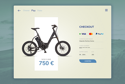 #DailyUI 02 / E-bike Checkout app daily 100 challenge design typography ui uiux ux website