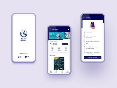 IRCTC iMudra Refreshed! app branding design flat icon interaction minimal ui uiux ux