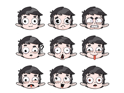 Lil' Vlad cartoon character character design cute expressions happy illustration illustrator monster originalcharater sheet vampire